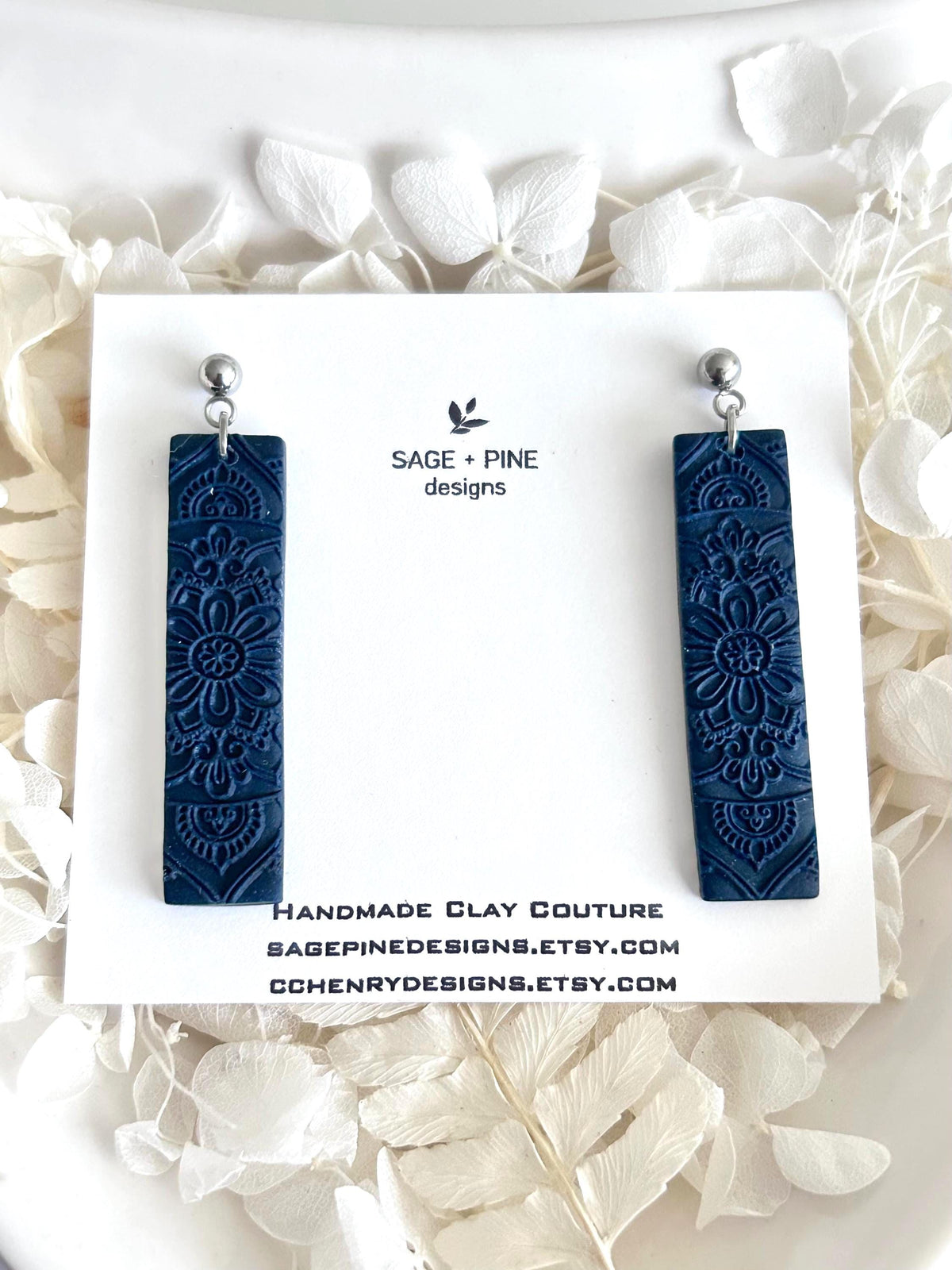 Matte Red Clay Earrings, Matte Black Hoop Dangles, Navy Blue Minimal Hoops, Mandala Jewelry