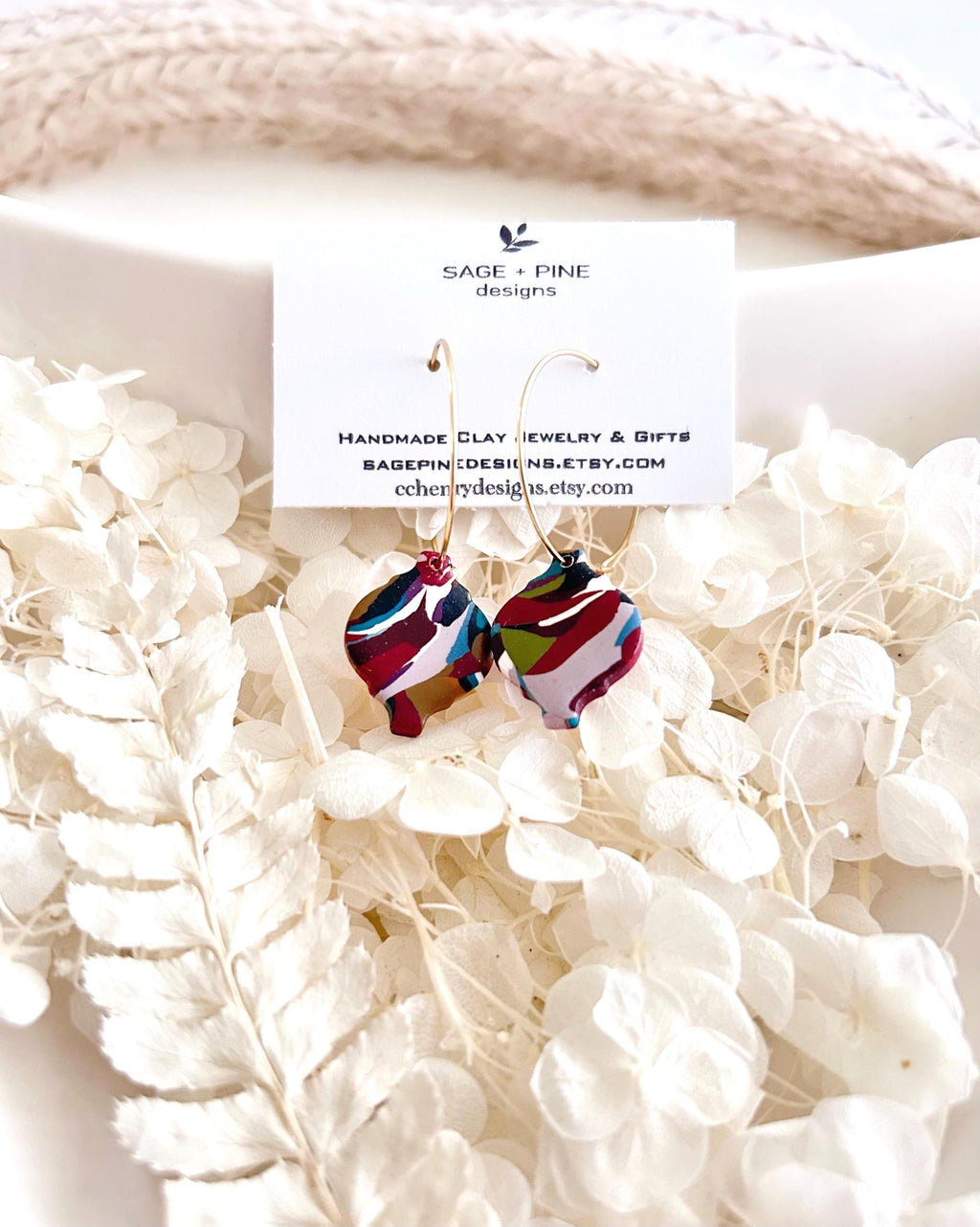 Multicolor Terrazzo Clay Earrings, Modern Moroccan Drop Dangles, Dainty Jewelry Handmade Gift