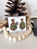 Handmade Pine Bough Clay Earrings: Boho Evergreen Jewelry