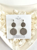 Khaki Clay Dangle Earrings, Neutral Casual Drop Dangles, Handmade Jewelry