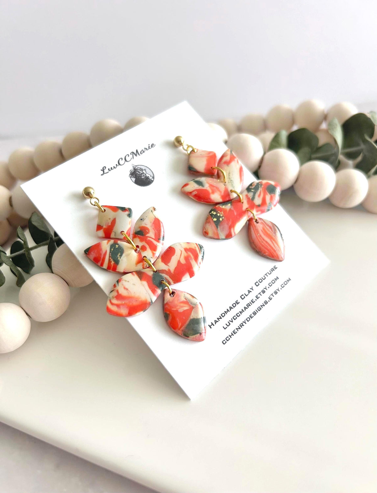 Unique Large Oversized Orange Earrings, Statement Lightweight Abstract Drop Dangles, Hypoallergenic Jewelry