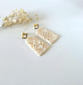 Cream Earrings, Tortoiseshell Dangles, Neutral Handmade Boho Jewelry