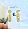 Egypt Earrings, Cartouche Bar Dangles, Egyptian Hieroglyph Clay Jewelry