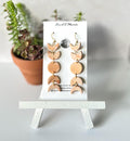 Beige Moon Dangle Earrings, Phase Neutral Dangles, Handmade Boho Jewelry Gift