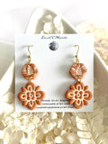 Terracotta Mexican Tile Dangles, Fall Earrings, Clay Bohemian Handmade Lightweight