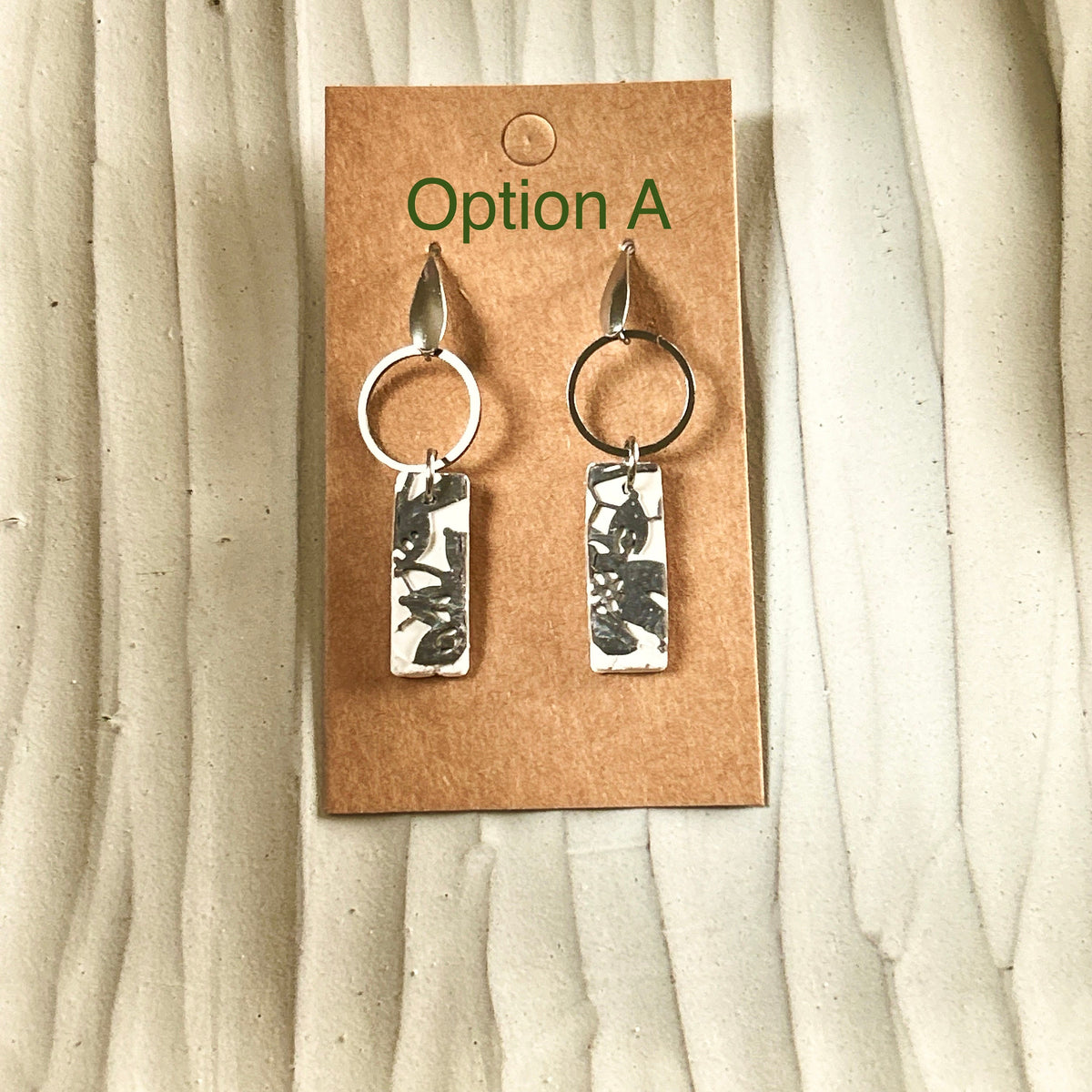 Handmade Boho Floral Lace Clay Earrings: Stainless Steel Dangles