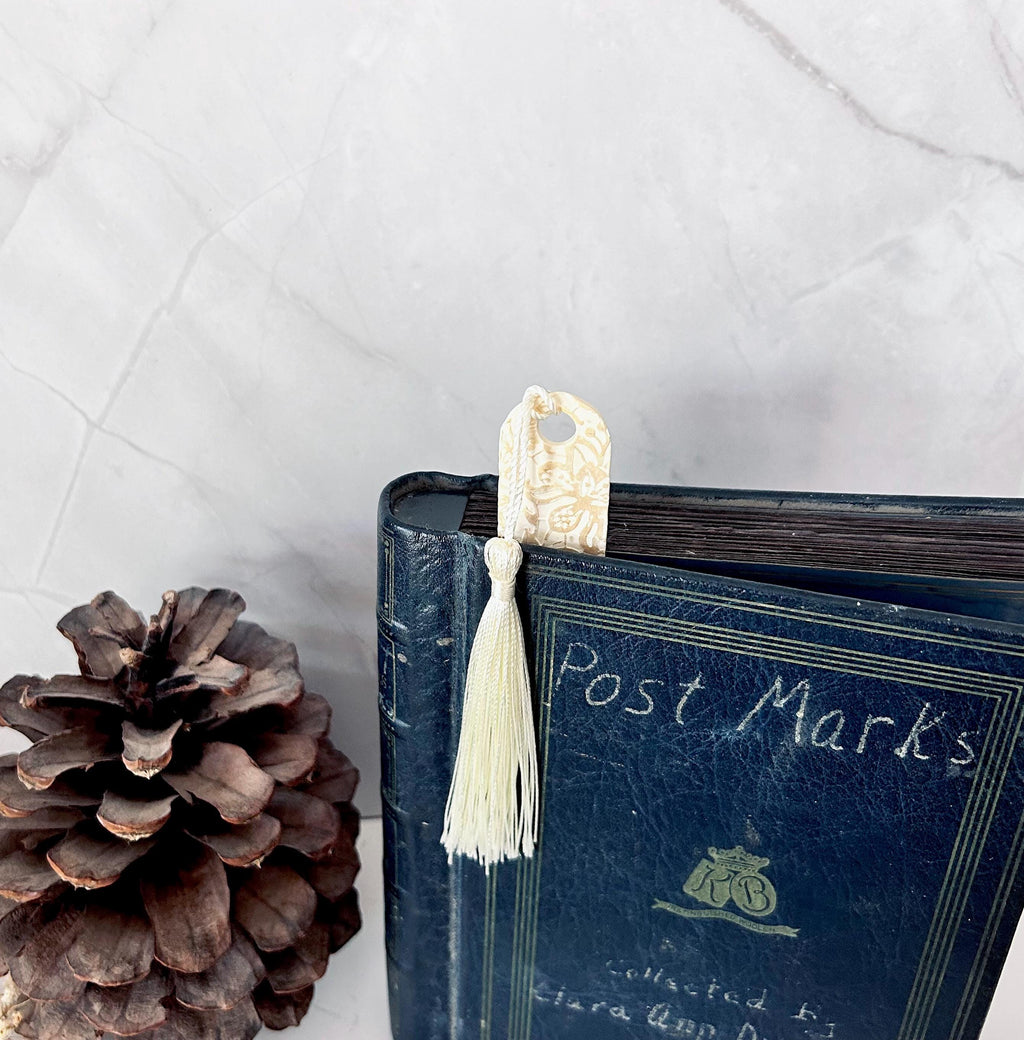 Lace Polymer Clay Bookmark, Handmade Book Lover Gift