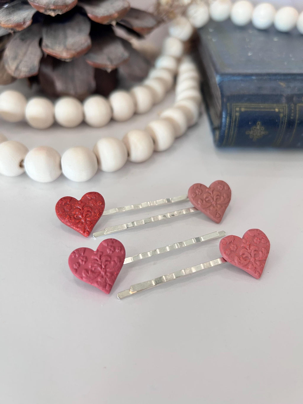 Valentine’s Day Hair Clips, Heart Bobby Pins Set, Barrettes Gift, Girl Accessories