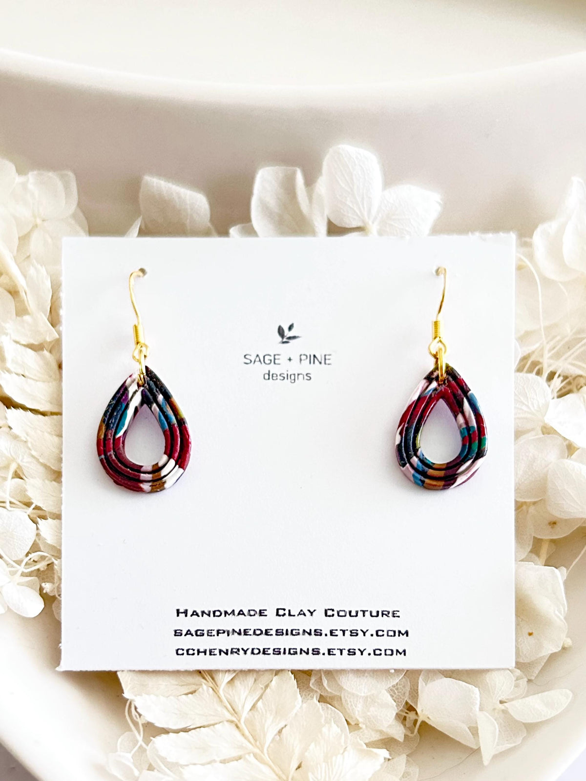 Multicolor Terrazzo Clay Earrings, Modern Moroccan Drop Dangles, Dainty Jewelry Handmade Gift