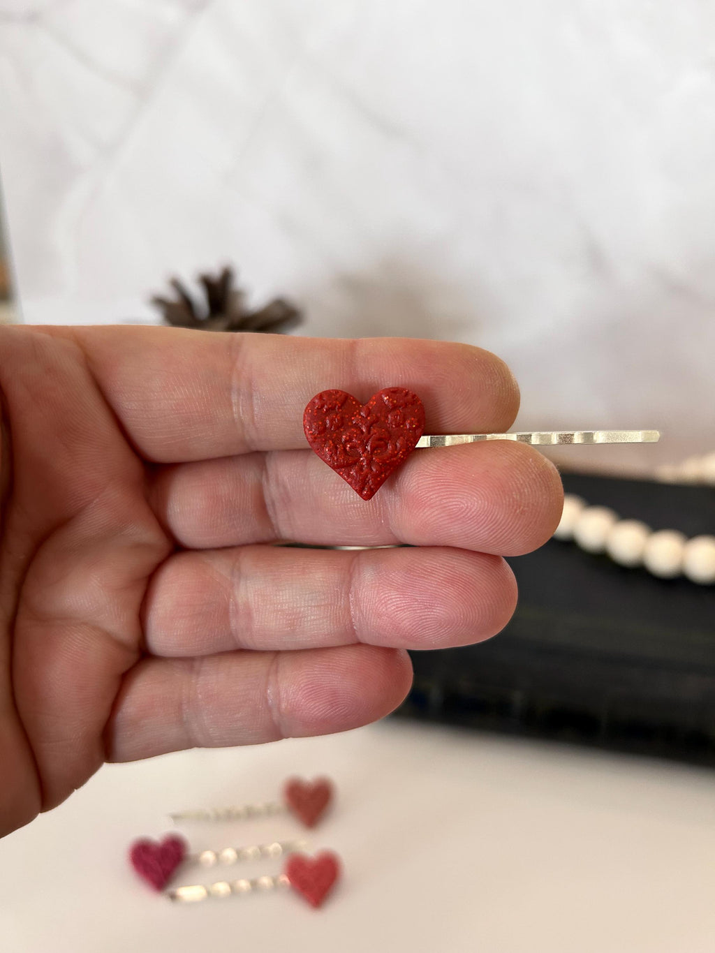 Valentine’s Day Hair Clips, Heart Bobby Pins Set, Barrettes Gift, Girl Accessories