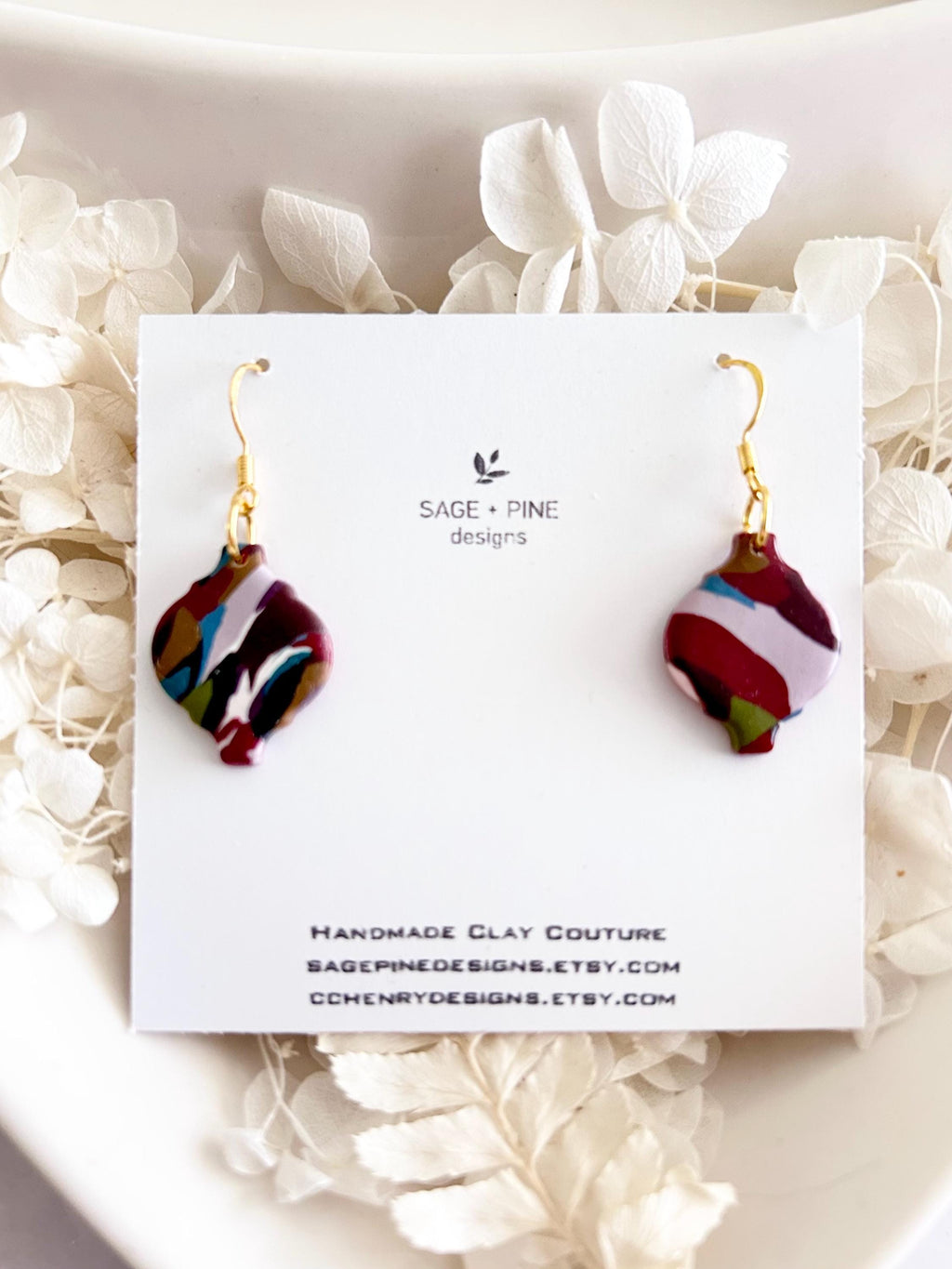 Multicolor Terrazzo Clay Earrings, Modern Moroccan Drop Dangles, Dainty Jewelry Handmade Gift