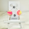 Neon 80s Clay Earrings, Hoop Bar Dangles, Fluorescent Jewelry