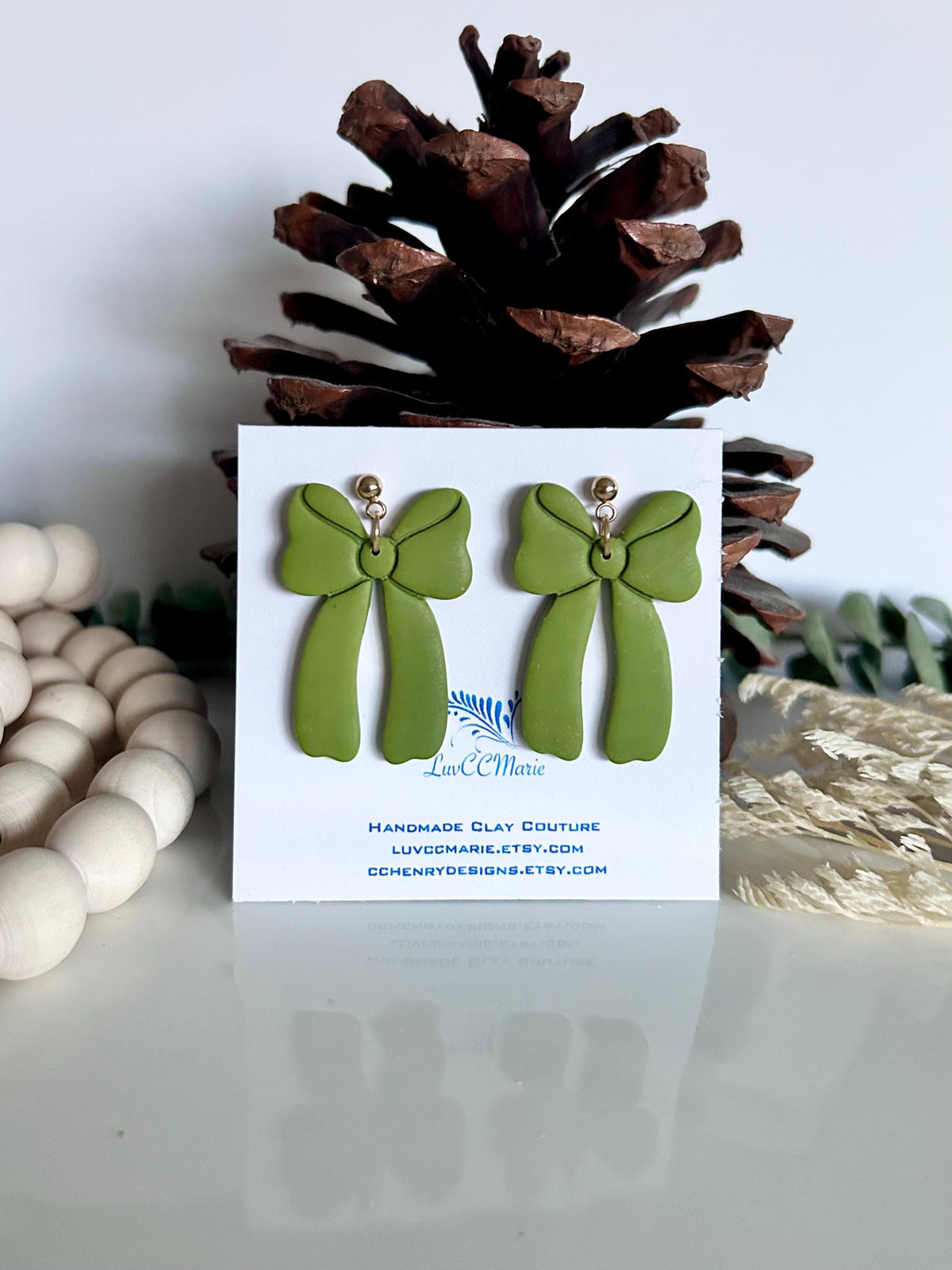 Bow Earrings, Hoop Charm Dangles, Lime Green, Burgundy Red, Creamy White, Matte Black