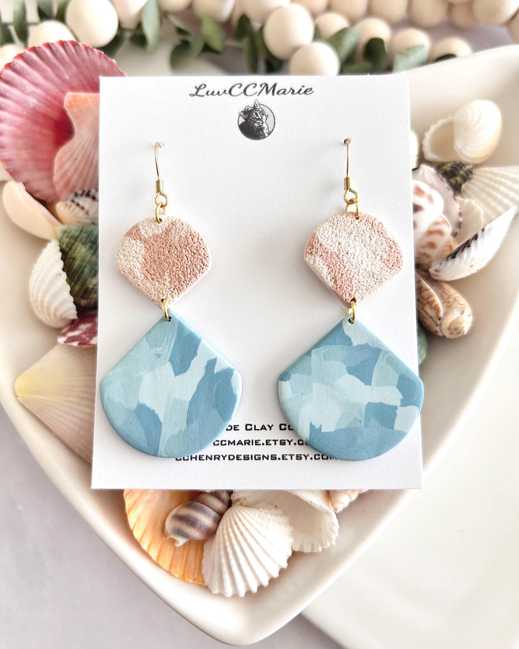 Blue Summer Earrings, Ocean Jewelry, Coastal Dangles, Light Vacation Accessories, Beach Themed Gifts