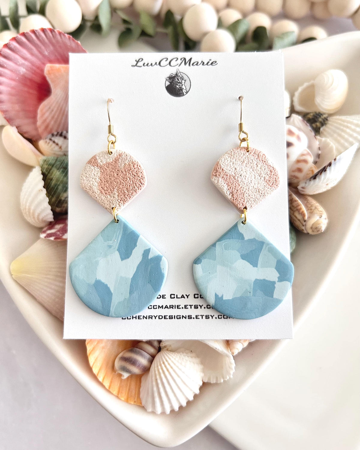 Blue Summer Earrings, Ocean Jewelry, Coastal Dangles, Light Vacation Accessories, Beach Themed Gifts
