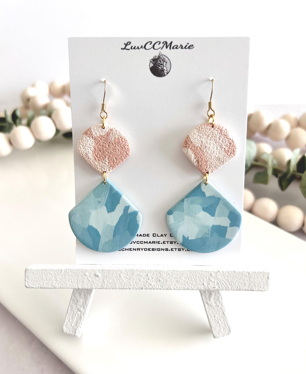 Blue Summer Earrings, Ocean Jewelry, Coastal Dangles, Light Vacation Accessories, Beach Themed Gifts