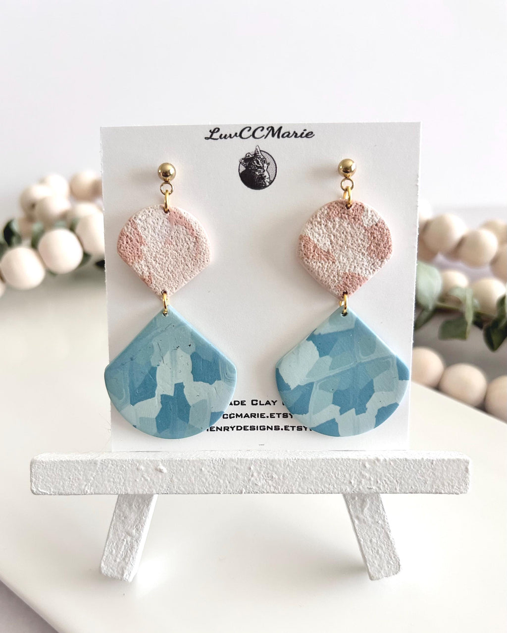 Blue Summer Earrings, Ocean Jewelry, Coastal Dangles, Light Vacation Accessories, Beach Themed Gifts