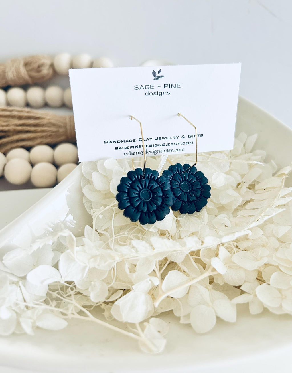 Hoop Drop Clay Earrings, Surgical Steel, Handmade Gifts For Her