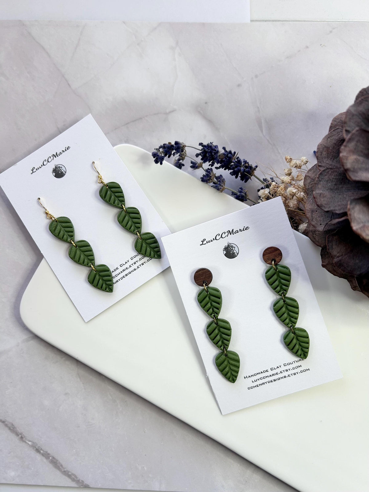 Leaf Earrings, Olive Green, Bright Red, Mustard Yellow, Handmade Clay Boho Fall Jewelry Gift