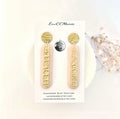 Gold Cartouche Hieroglyphic Earrings, Egyptian Post Bar Dangles, Unique Handmade Jewelry Gift