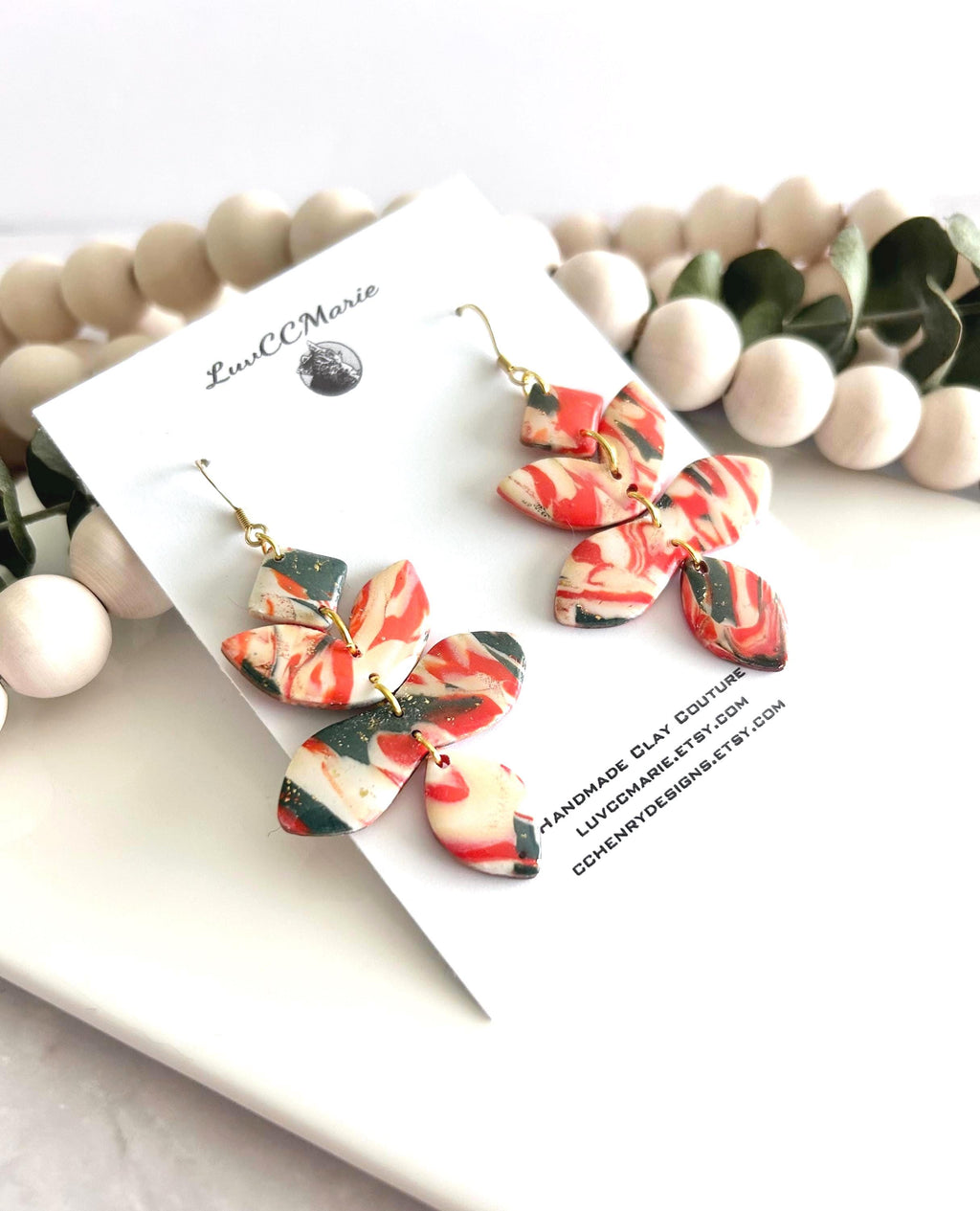 Unique Large Oversized Orange Earrings, Statement Lightweight Abstract Drop Dangles, Hypoallergenic Jewelry