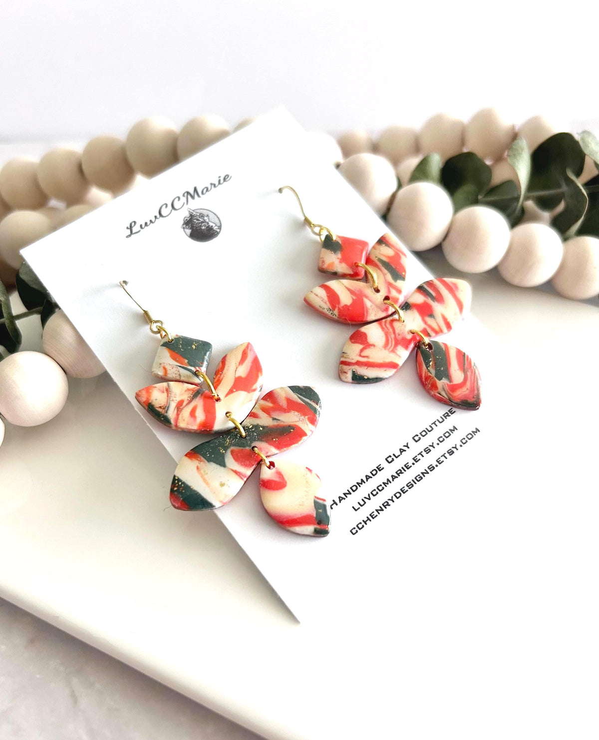 Unique Large Oversized Orange Earrings, Statement Lightweight Abstract Drop Dangles, Hypoallergenic Jewelry