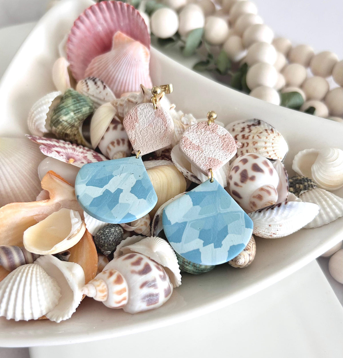 Blue Summer Earrings, Ocean Jewelry, Coastal Dangles, Light Vacation Accessories, Beach Themed Gifts