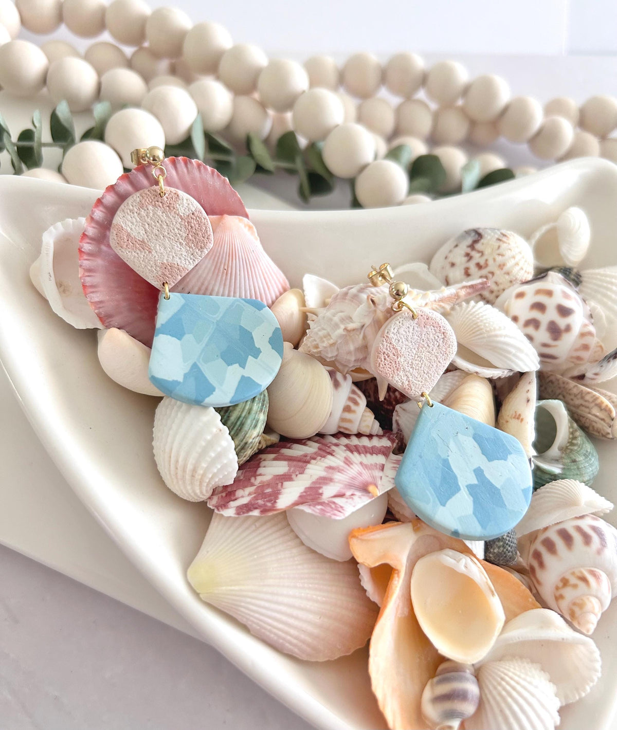 Blue Summer Earrings, Ocean Jewelry, Coastal Dangles, Light Vacation Accessories, Beach Themed Gifts