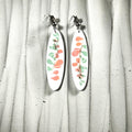Handmade Succulent Dangle Earrings: Retro Surfboard Clay, Steel Studs