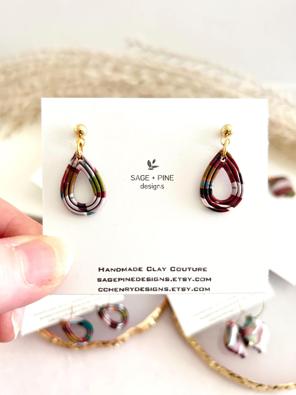 Multicolor Terrazzo Clay Earrings, Modern Moroccan Drop Dangles, Dainty Jewelry Handmade Gift