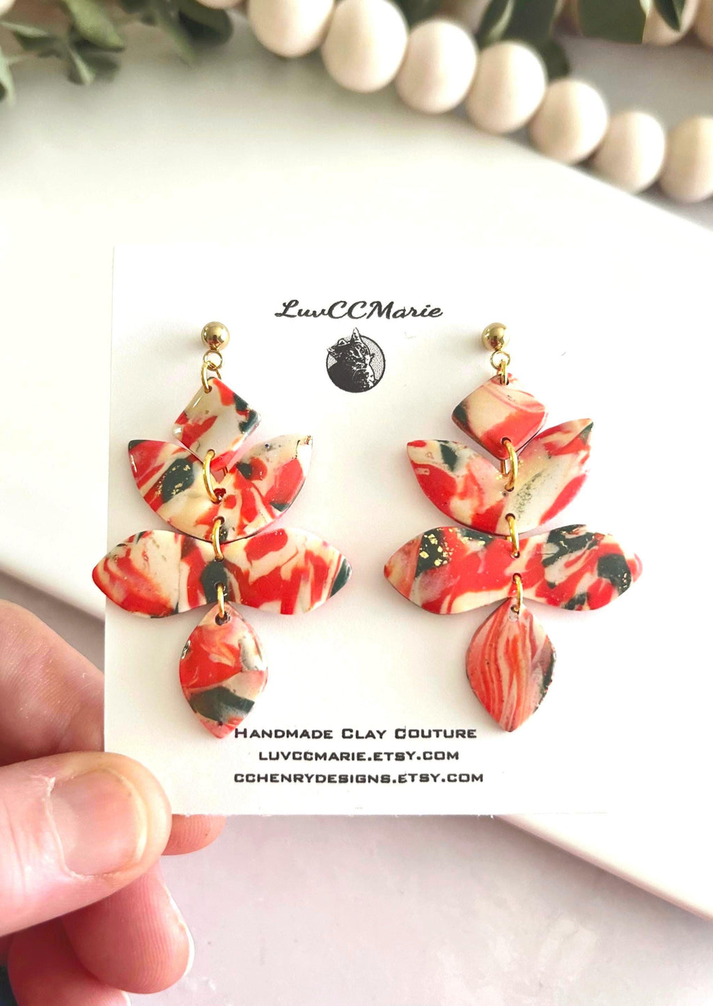 Unique Large Oversized Orange Earrings, Statement Lightweight Abstract Drop Dangles, Hypoallergenic Jewelry