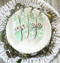 Mint Green Succulent Clay Earrings: Boho Surfboard Dangles